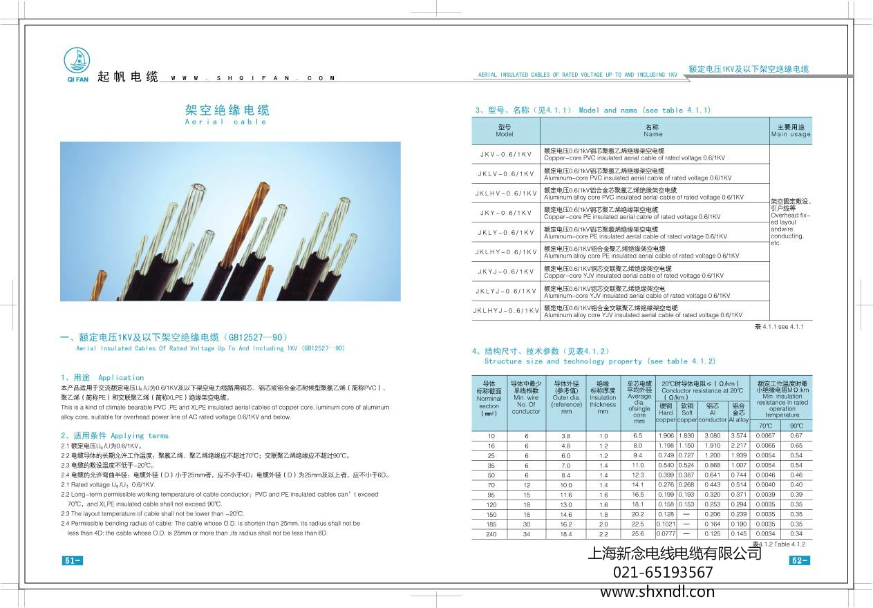 架空絕緣電纜說明書